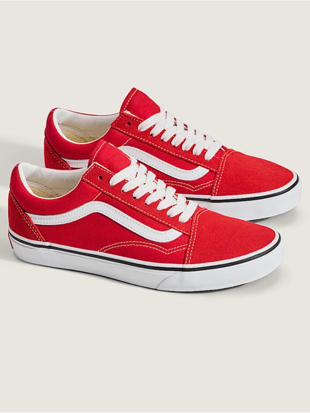 Vans Old Skool Shoe Low-Top Skate Red Sneakers Skater Kicks 6.5 Men 8.0 Women